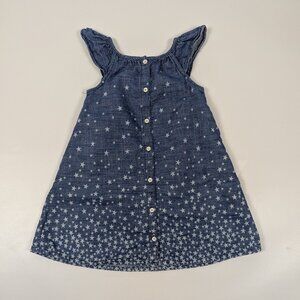 baby Gap 1969 Starry Chambray Flutter Dress Size 4